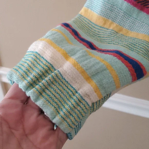Zara Multicolored Rainbow Striped Zip Up Tapestry Jacket Size S NWOT'S